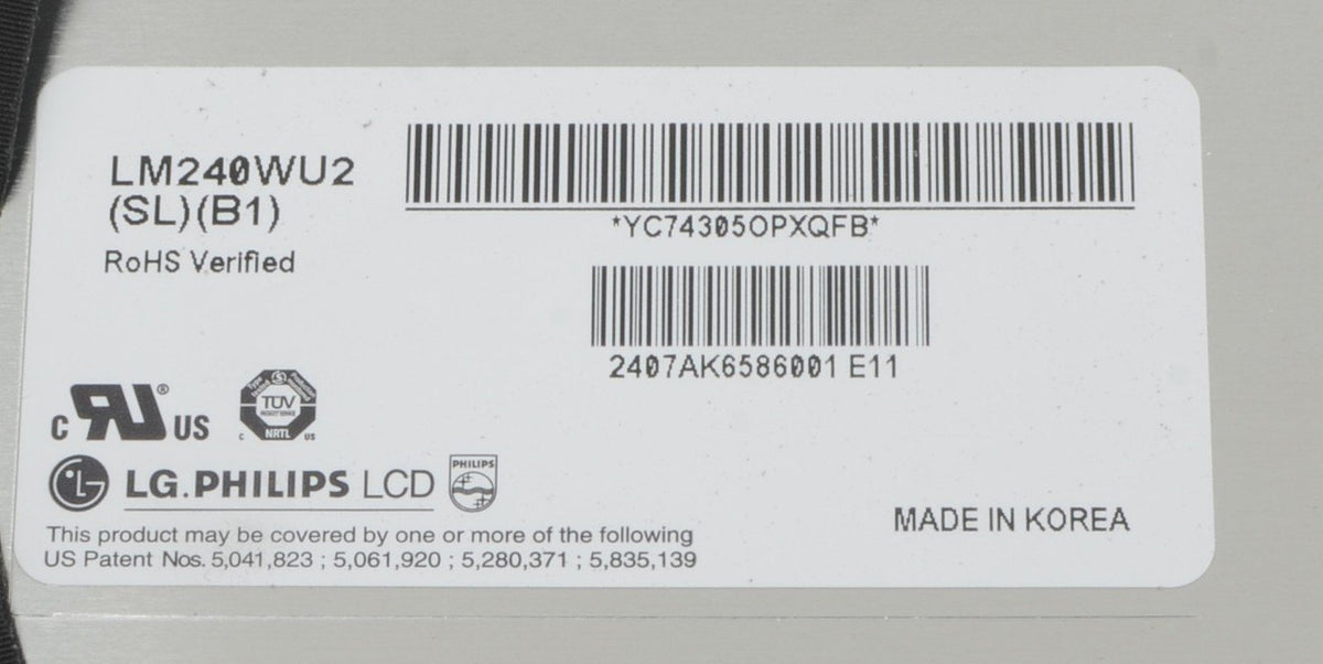 Apple iMac 24 inch A1225 LCD Panel Screen LG LM240WU2 (SL)(B1) 661-4431. Tested