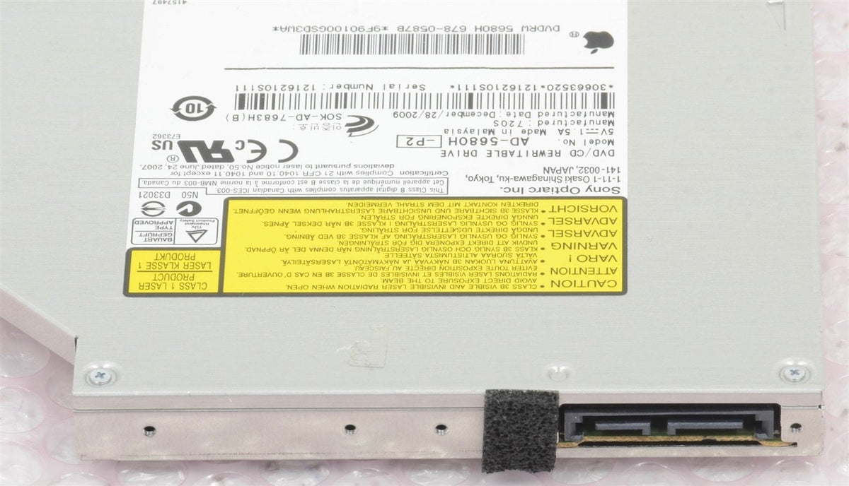 Apple iMac 27" A1312 Late 2009 Sony AD-5680H Superdrive 678-0587