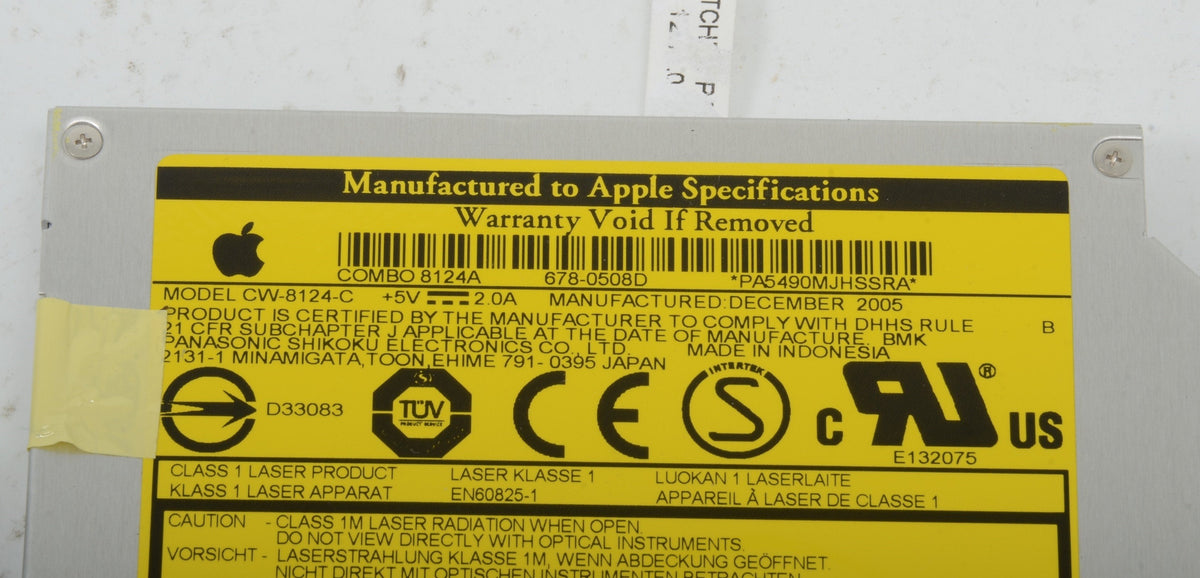 Bulk Lot of 5 Apple DVD Reader CD Burner Drive 8124A 678-0508