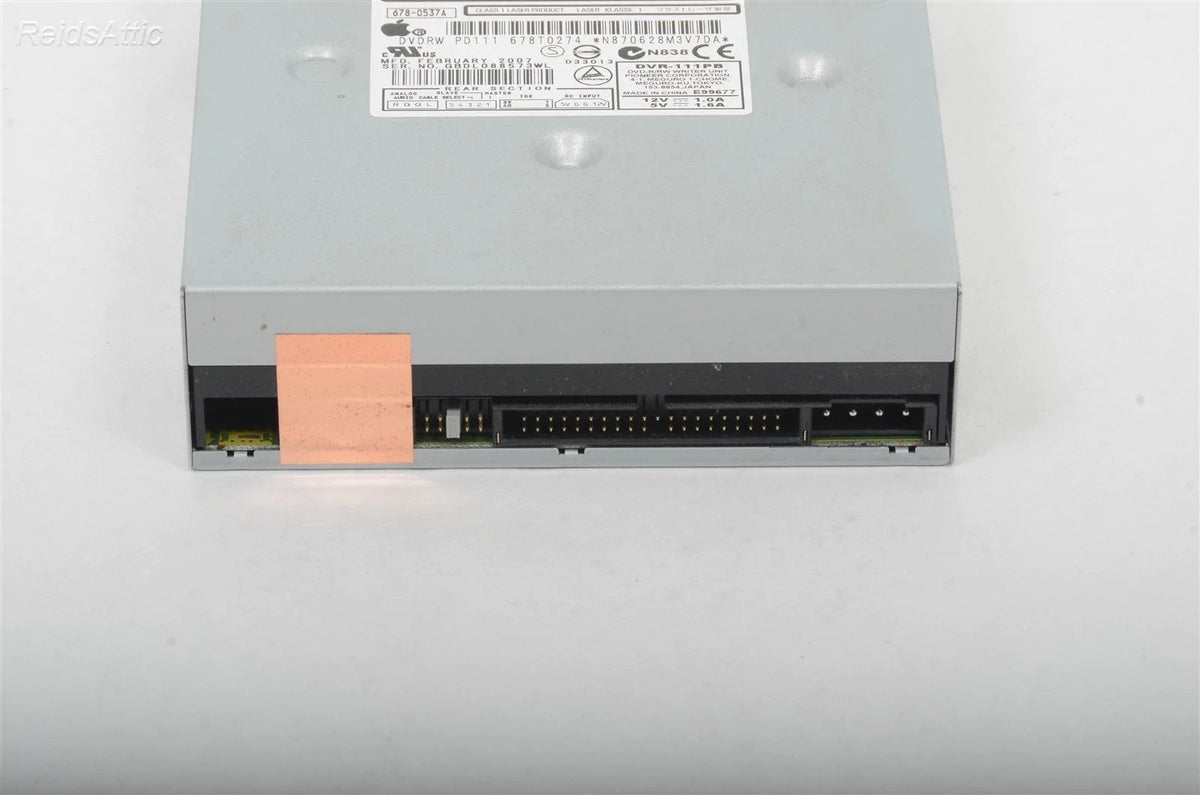 Apple Mac Pro A1186 1,1 DVD-R/RW Optical Drive PN 678-0537 Pioneer P/N DVR-111PB