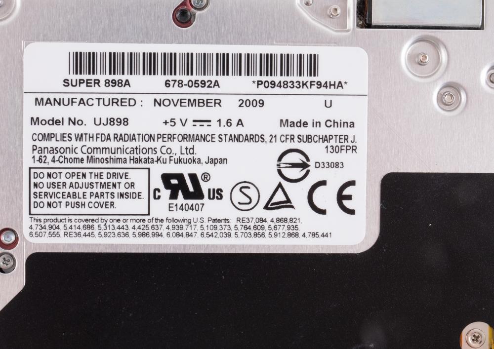 Apple / Panasonic Optical Drive Super 898A DVD-RW 678-0592 UJ898
