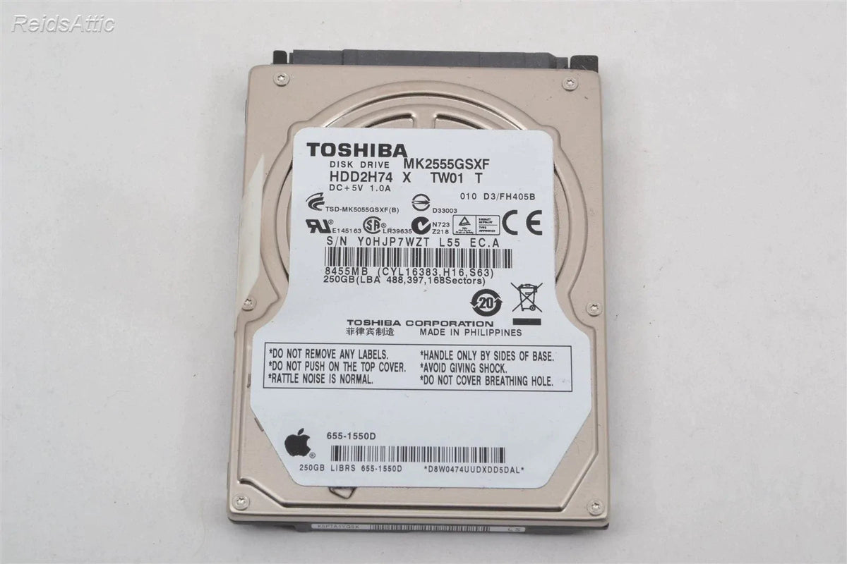 Apple 13&quot; MacBook Pro Toshiba Hard Drive HDD2h74 250GB 655-1550