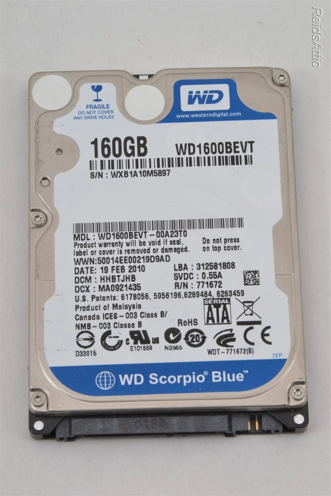 Western Digital WD Scorpio Blue 160GB 2.5" SATA hard drive WD1600BEVT