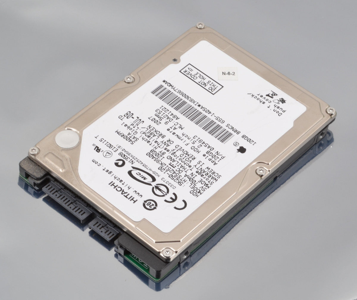 Apple / Hitachi 120GB 2.5" SATA hard drive hts542512k9sa00 655-1405