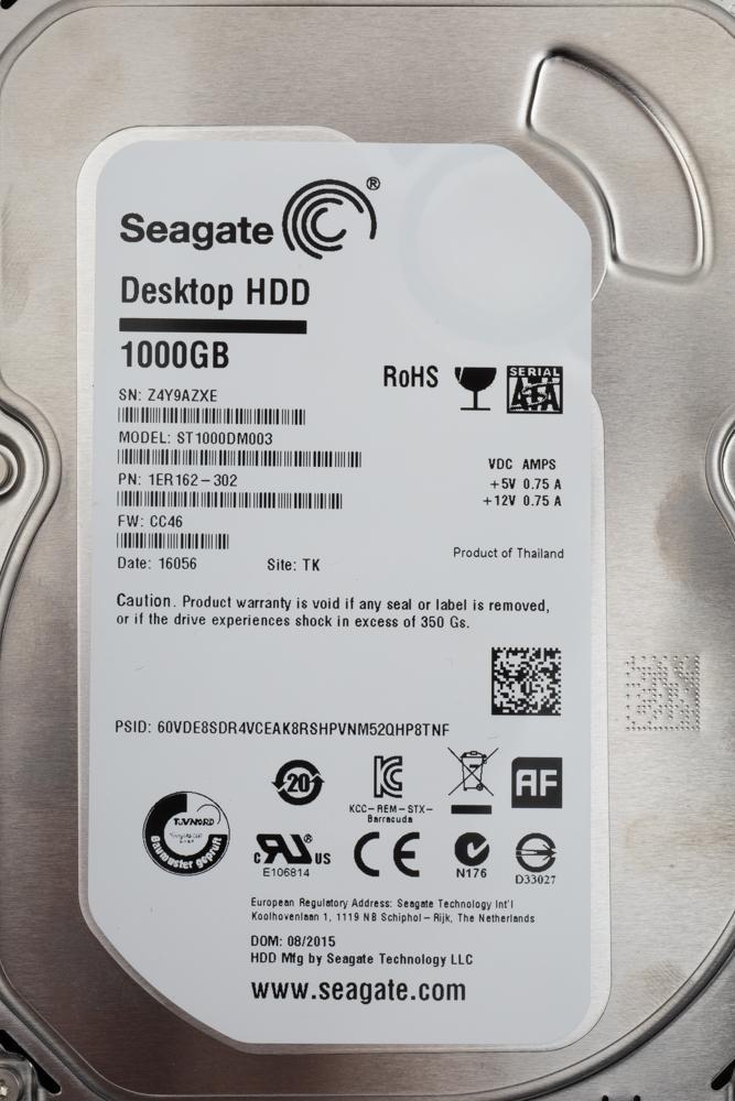 SEAGATE BARRACUDA 64MB Cache 7200rpm SATA 6.0Gb/s ST1000DM003