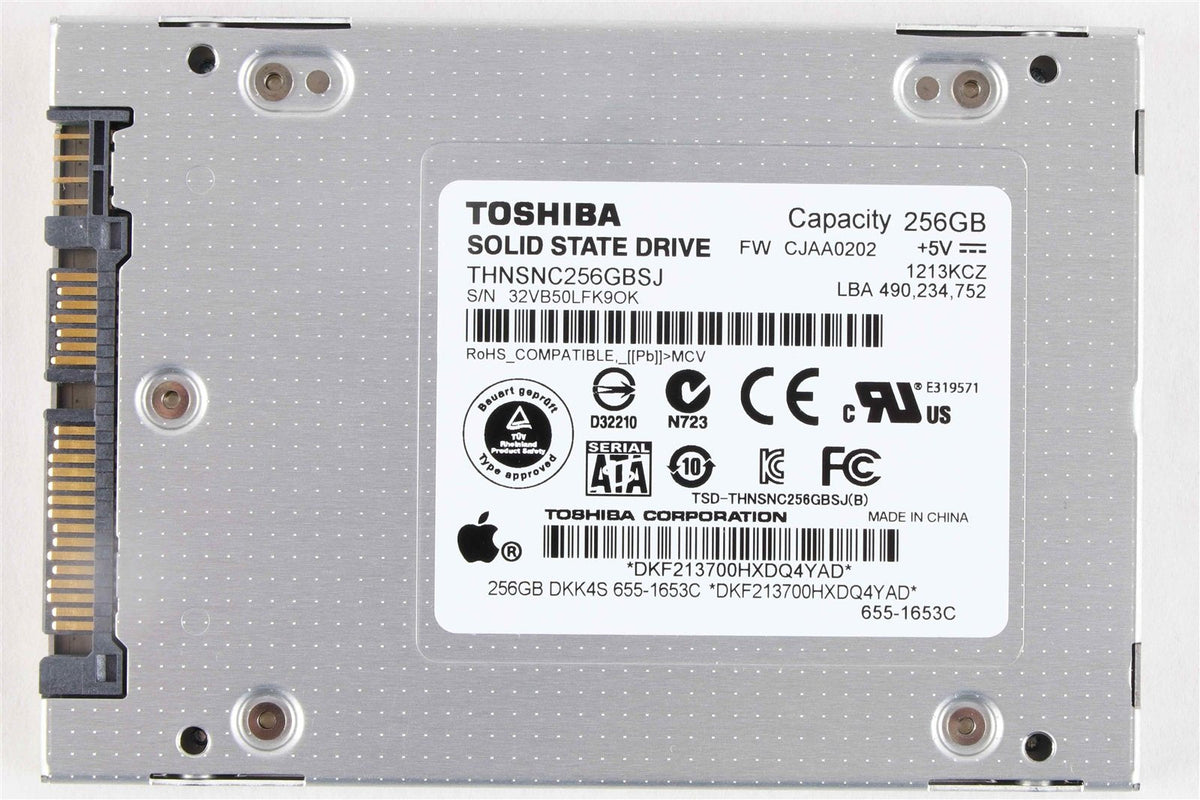 Apple Toshiba 2.5&quot; SSD 256GB THNSNC256GBSJ Internal Solid State Drive - 655-1653