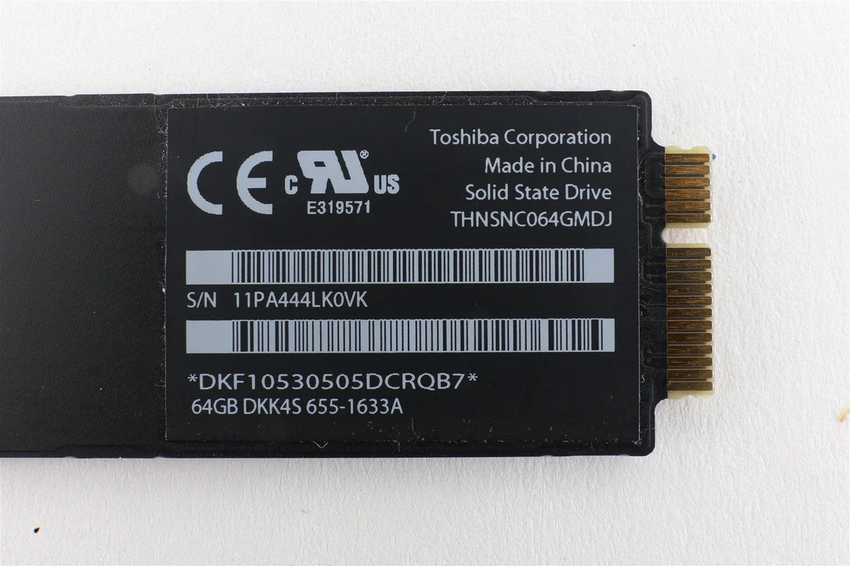 64GB SSD Toshiba THNSNC064GMDJ FOR APPLE MACBOOK AIR Late 2010- MID 2011 655-163