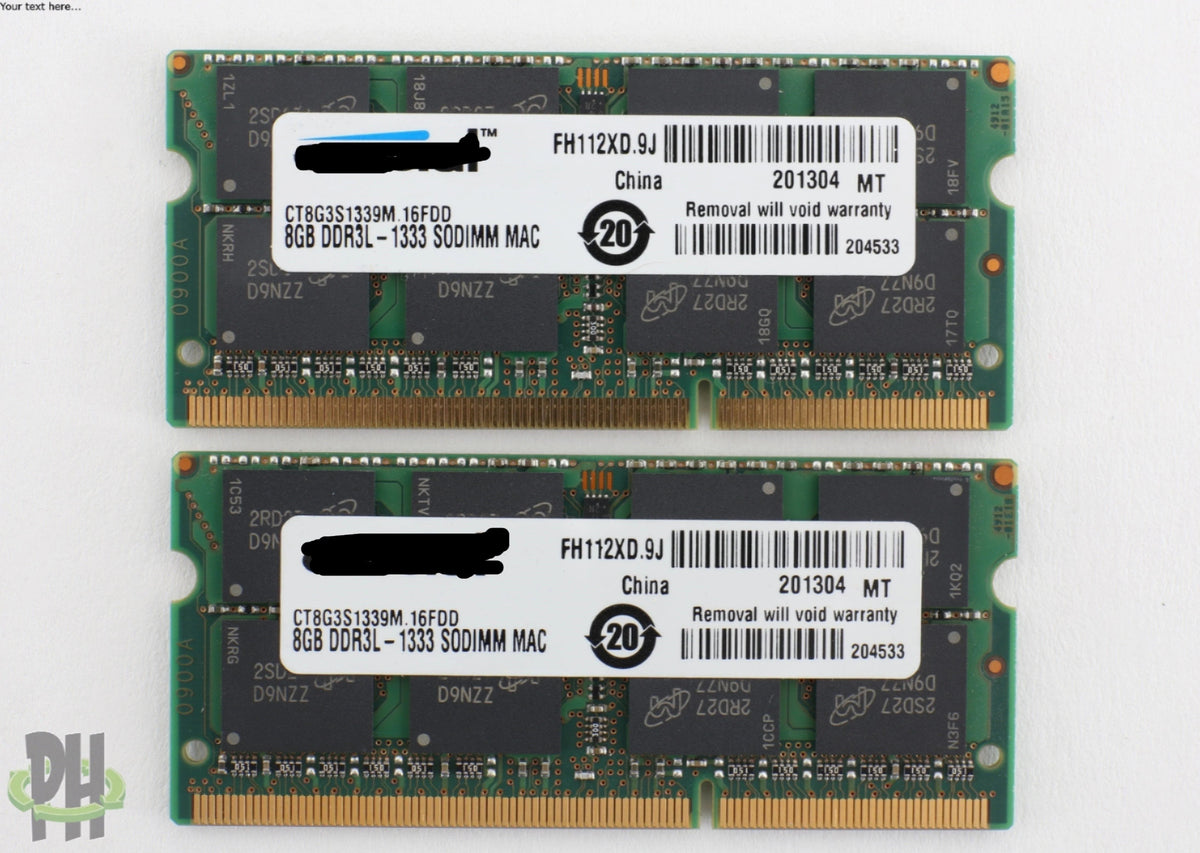 Apple Compatible Various Brands 16GB (2x8GB) DDR3 1333 MHz PC3-10600 Sodimm RAM