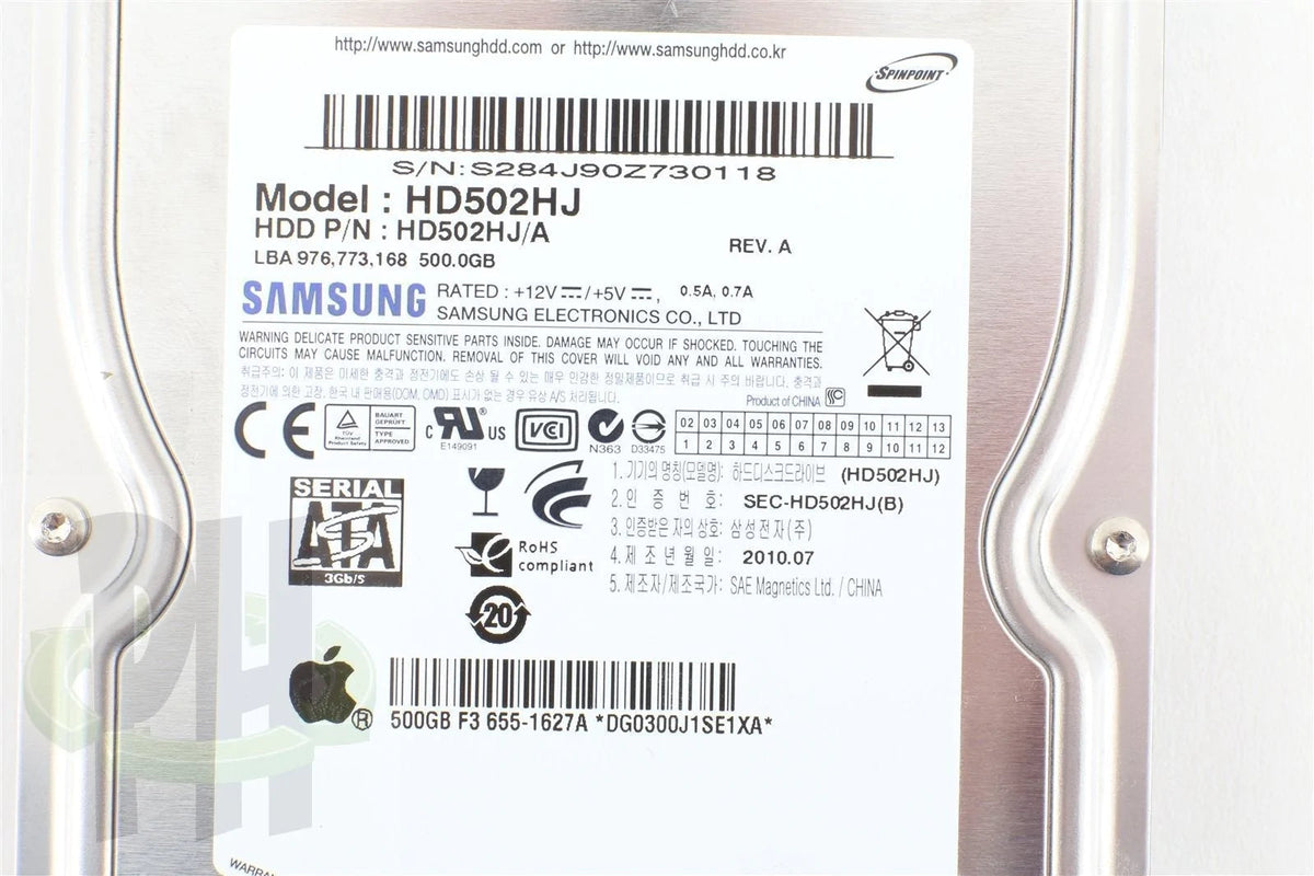 Apple / Samsung 500GB 7200RPM 3.5" SATA Hard Drive HD502HJ 655-1627