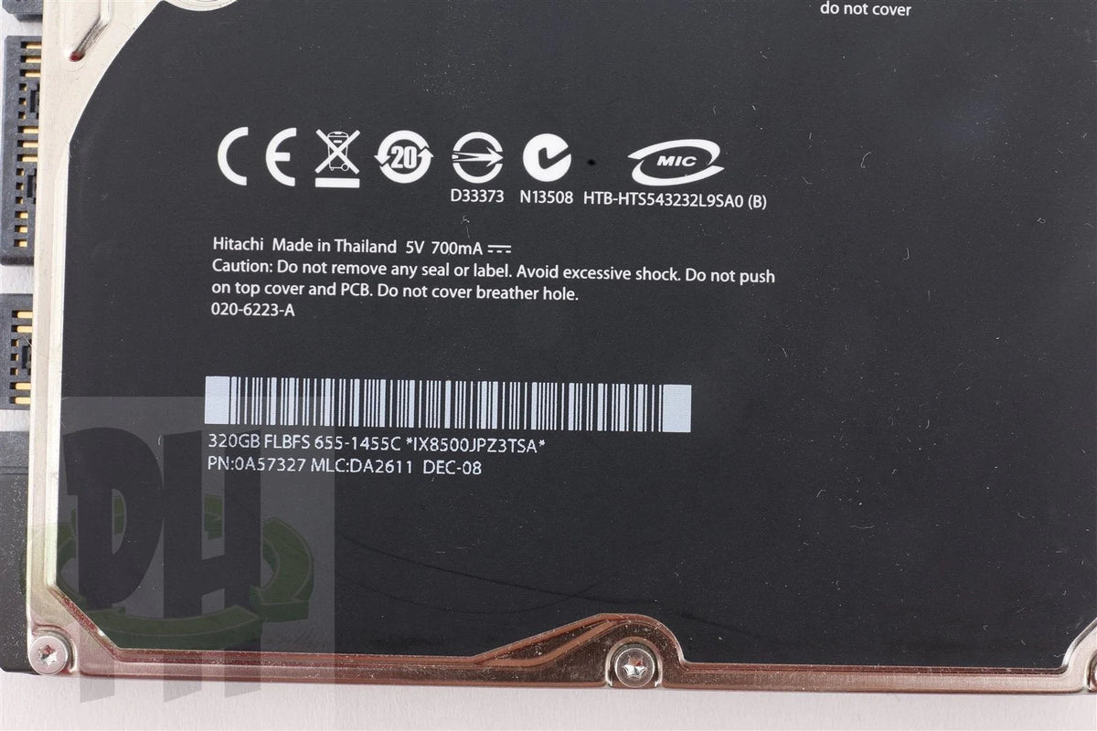Apple OEM Hitachi 2.5" Hard Drive HTS543232L9SA0 320GB 655-1455