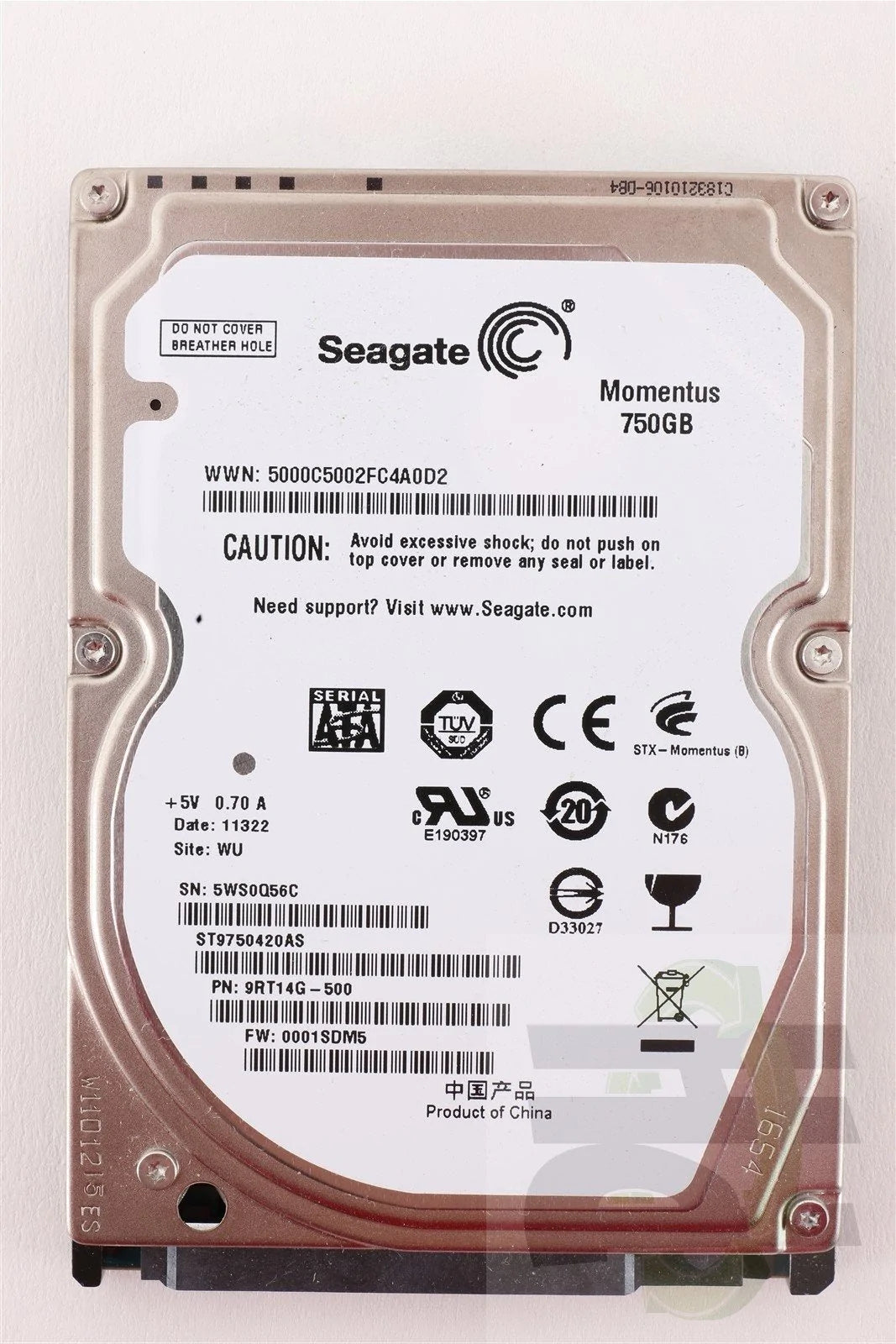 Seagate Momentus 2.5" 750GB 7200 RPM Hard Drive HDD - ST9750420AS
