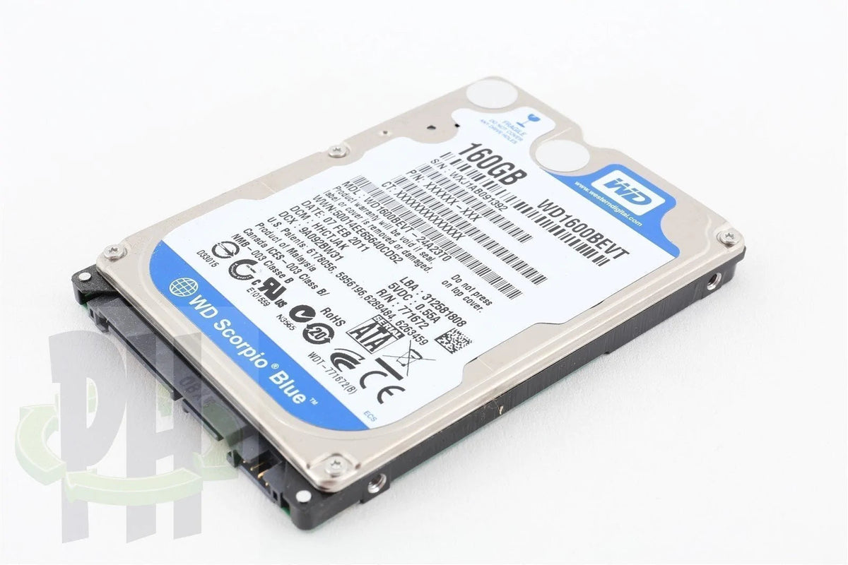 Western Digital WD Scorpio Blue 2.5" 160GB 5400 RPM Hard Drive HDD - WD1600BEVT