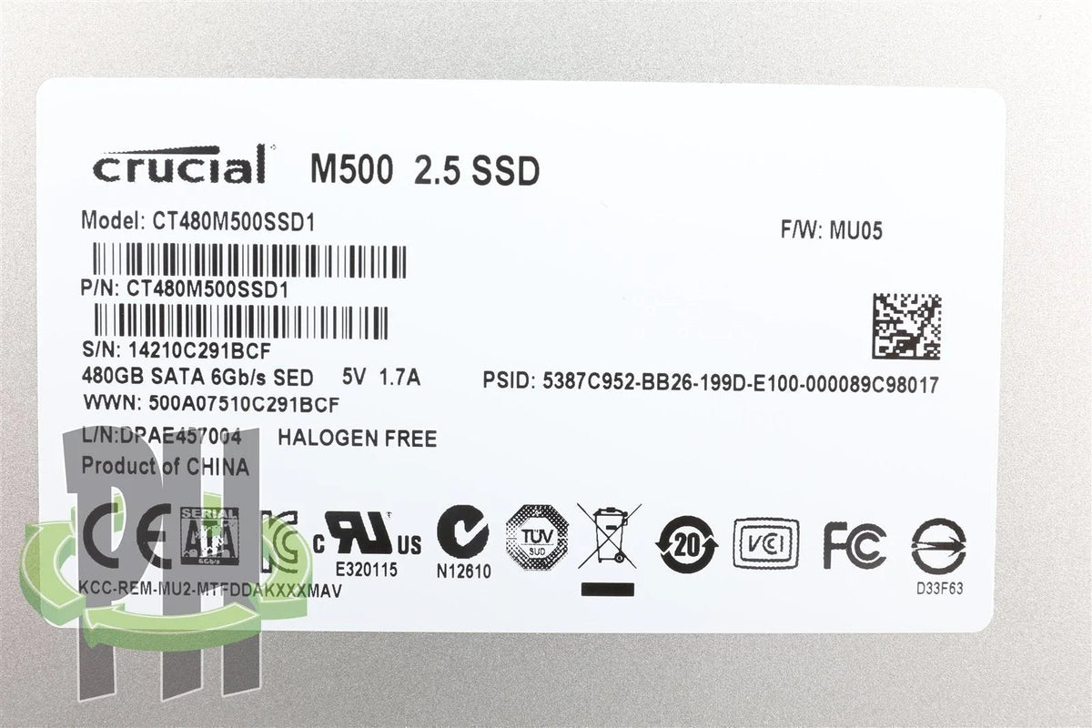 Crucial 2.5" 480GB M500 SSD Hard Drive CT480m500ssd1 Formatted For Apple Mac OSX