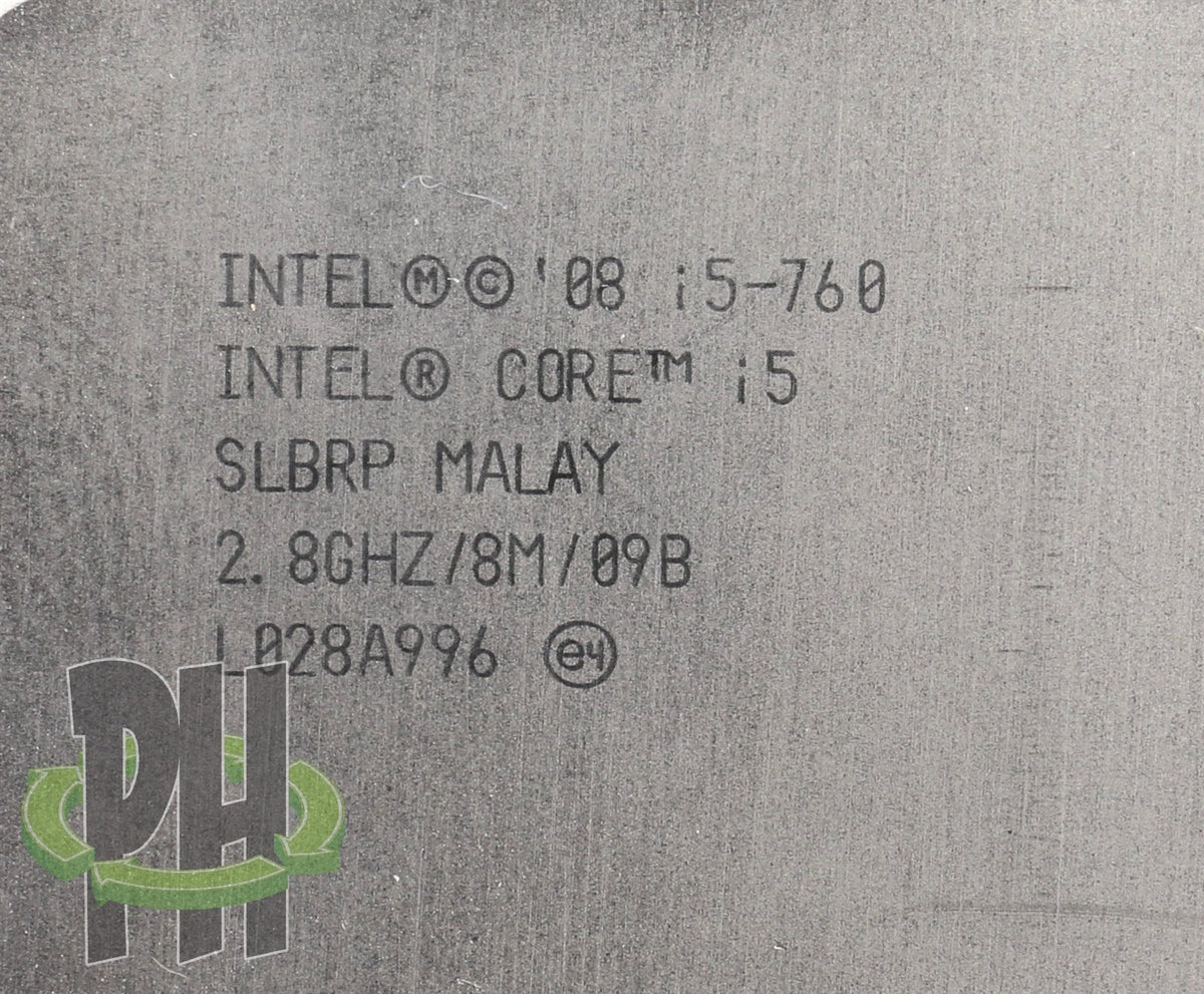 Intel Core i5-760 Quad Core CPU Processor 2.8GHz 8M 2.5GT/s LGA1156 SLBRP