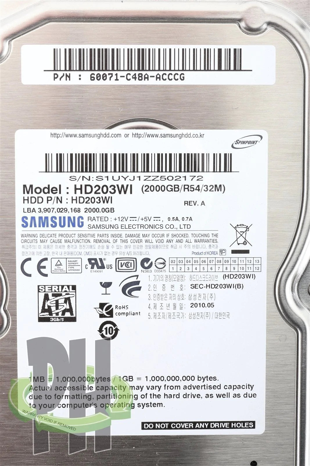 Samsung 2 TB 7200RPM 3.5" SATA Hard Drive HD203WI