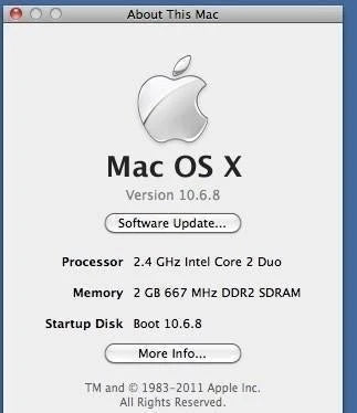 MacBook A1181 4,1 13.3" (2008) - Intel Core 2 Duo 2.4 GHz / 2 GB RAM/ 160 GB HD