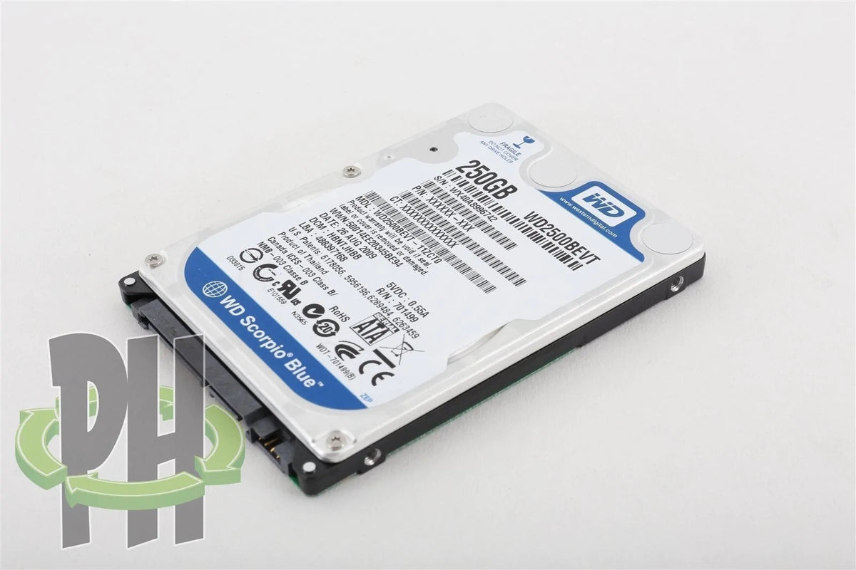 Western Digital WD Scorpio Blue 2.5&quot; 250GB 5400 RPM Hard Drive HDD - WD2500BEVT