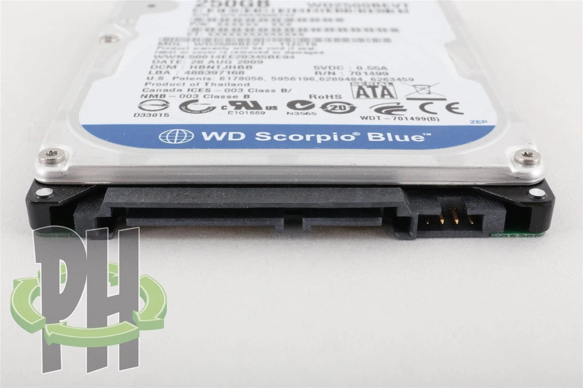 Western Digital WD Scorpio Blue 2.5&quot; 250GB 5400 RPM Hard Drive HDD - WD2500BEVT
