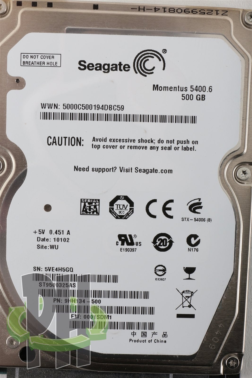 Seagate Momentus 5400.6 ST9500325AS 500GB 5400 RPM 8MB Cache SATA 3.0Gb/s 2.5"