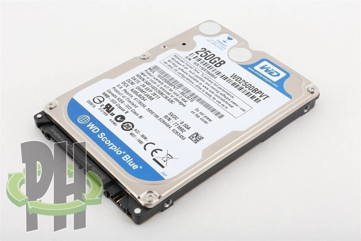 Western Digital WD Scorpio Blue 2.5" 250GB 5400 RPM Hard Drive HDD - WD2500BPVT