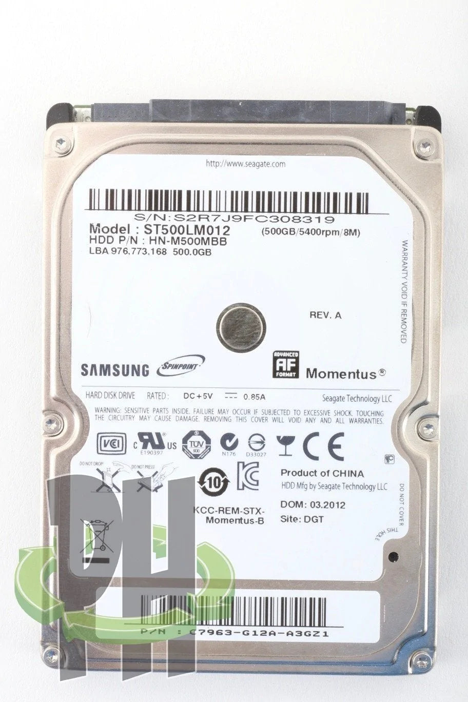 Samsung 500 GB 5,400 RPM 9.5mm 2.5" SATA Hard Drive ST500LM012