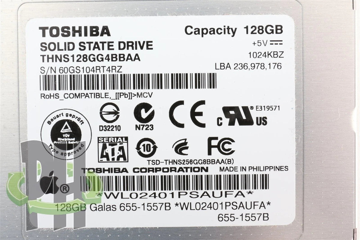 Apple Toshiba 2.5&quot; SSD 128GB THNS128GG4BBAA 655-1557 661-5464