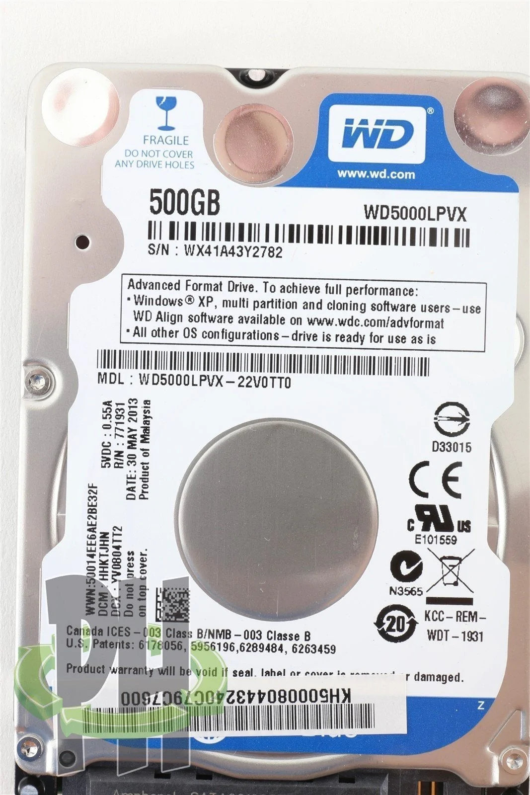 WD Blue 2.5" - 7mm height - 500GB - 5400 RPM - Hard Drive HDD - WD5000LPVX