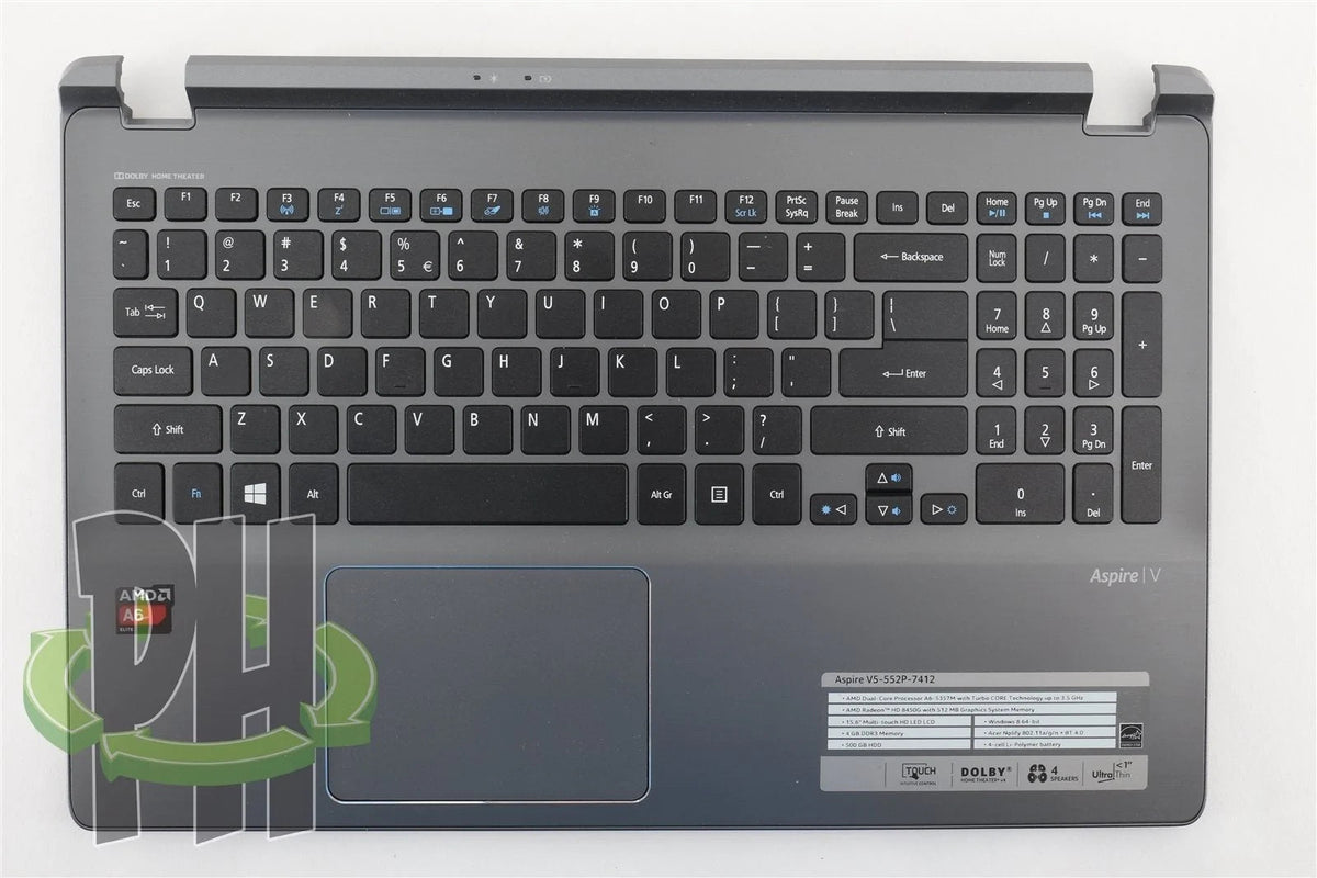 Palmrest with Touchpad and Keyboard for ACER Aspire 15.6" V5-552P-7412 Laptop