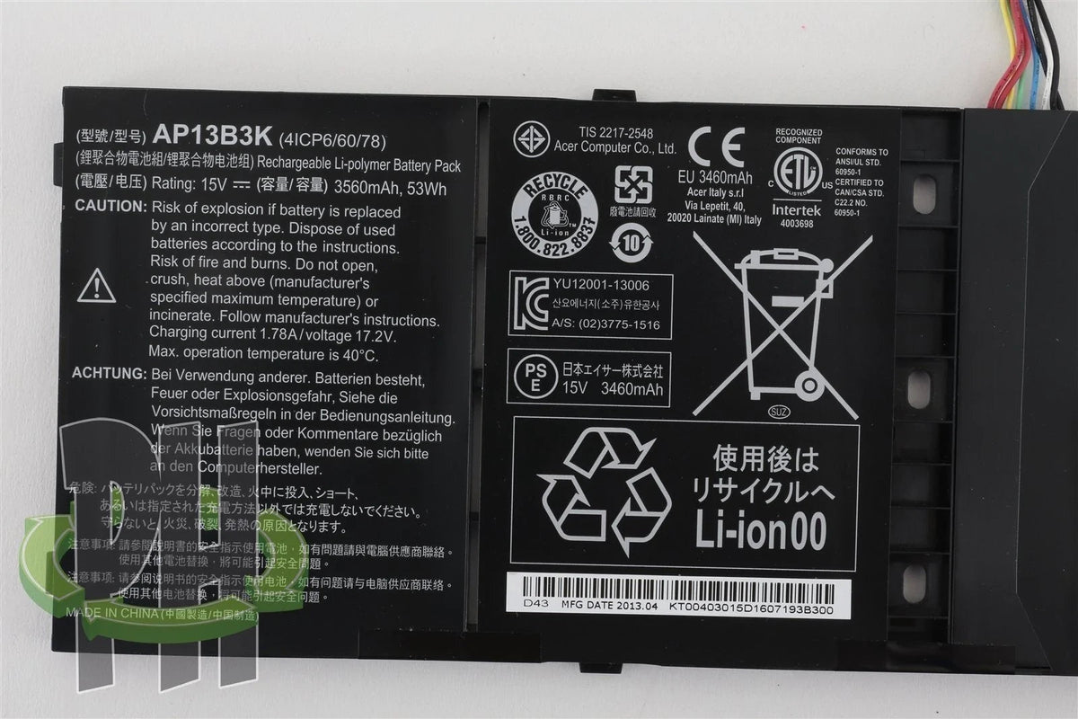 Battery AP13B3K for ACER Aspire 15.6" V5-552P-7412 Laptop "Less than 10 Cycles"