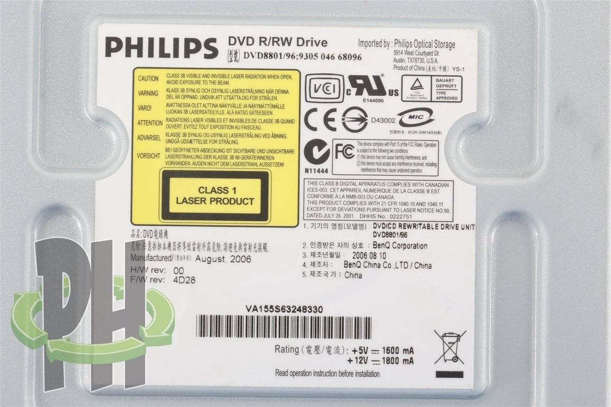 Philips 5.25" DVD R/RW Drive DVD8801/96 DELL PN 0YG678