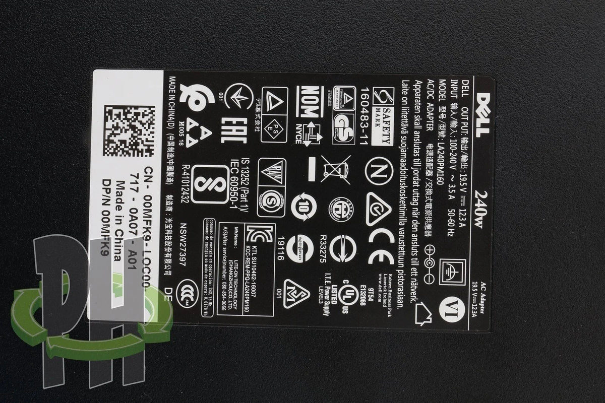 Genuine Original Dell 240W AC Power Adapter Charger Compatible 00MFK9 LA240PM160