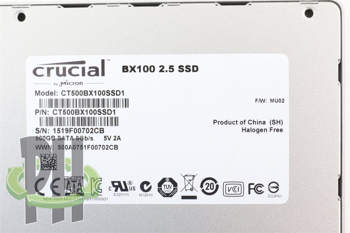 Crucial BX100 500GB SATA 2.5 Inch SSD MLC Drive Formatted For Apple Mac OSX