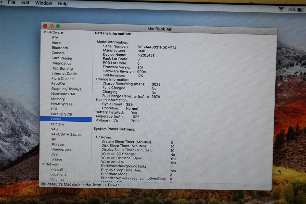 11" MacBook Air Late 2010 MC505LL/A 1.4GHz C2D 2GB Ram 64GB HDD OS High Sierra