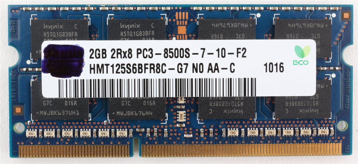Bulk Lot of 10- 2GB Ram Modules - DDR3 PC3-8500 1066Mhz soDimm (Various brands)