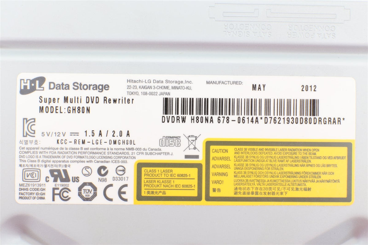 Super Multi DVD Rewriter Optical Drive 678-0614 GH80N H80NA Mac Pro 4,1 5,1