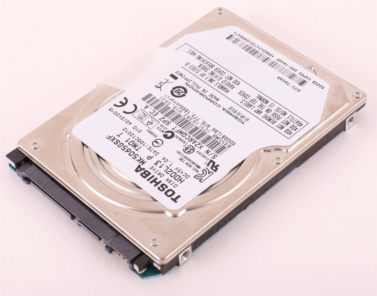 Apple OEM Toshiba 2.5" Hard Drive MK5065GSXF 500GB 655-1646