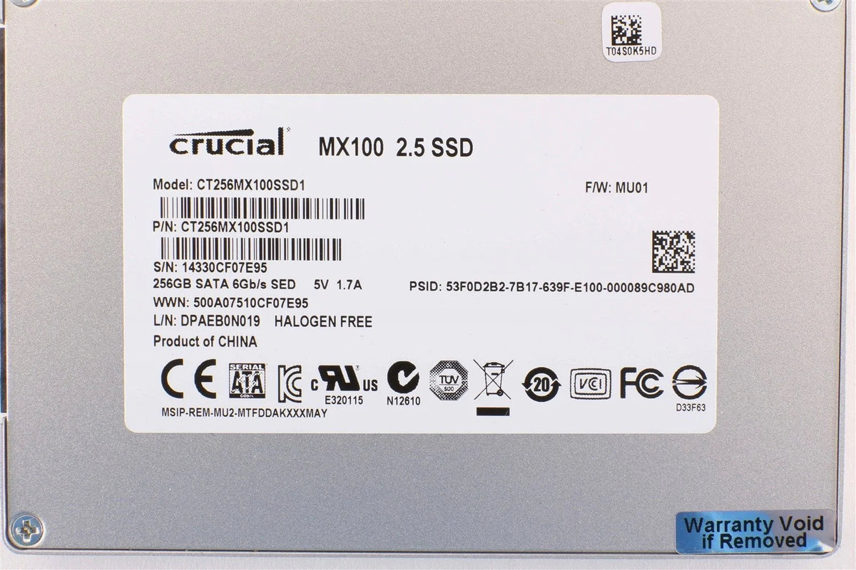 2.5" 256GB Mx100 SSD Hard Drive CT256MX100SSD1 Formatted For Apple Mac OSX