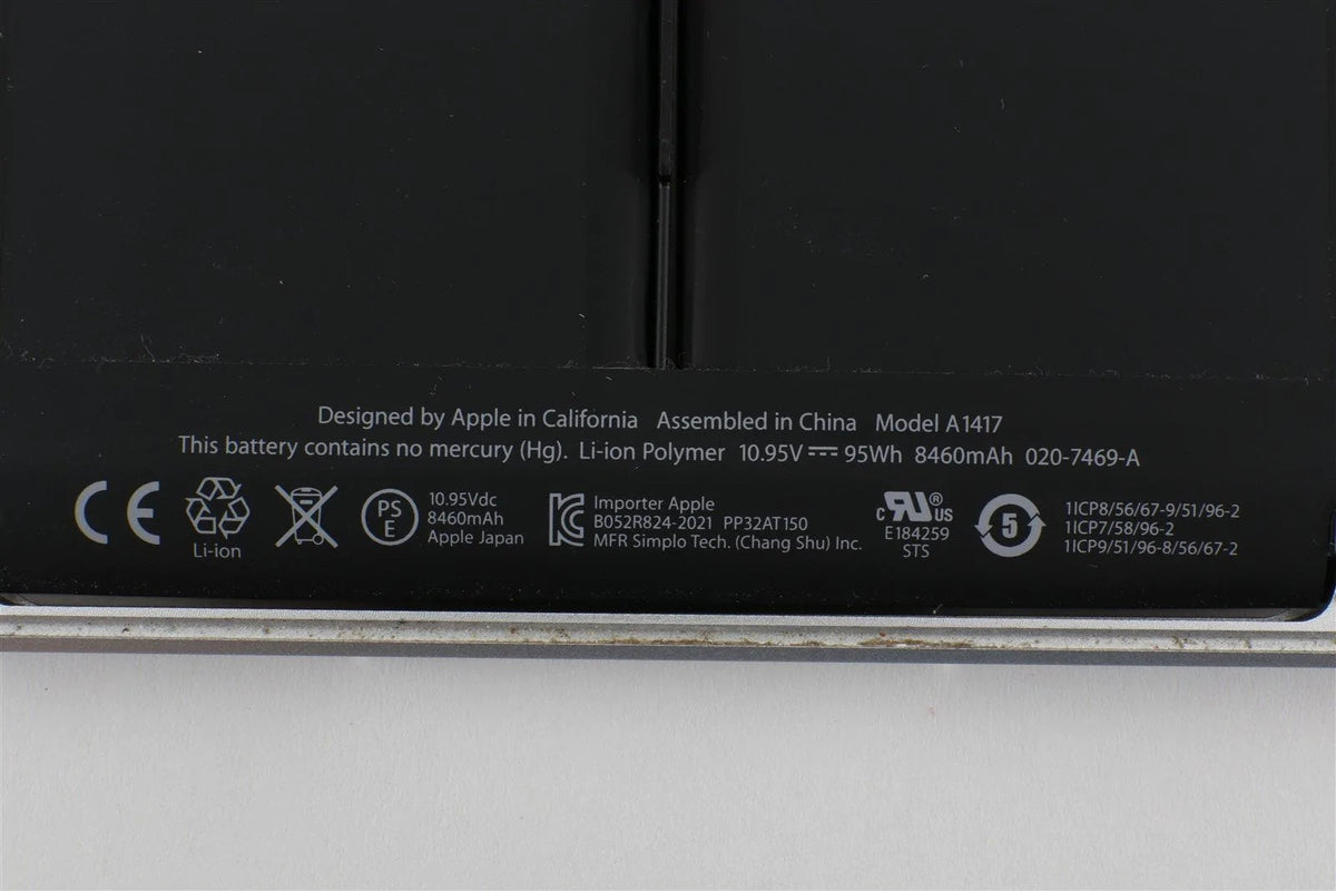 15&quot; Macbook Pro Retina Mid 2012-13 TopCase Trackpad Keyboard Battery &lt;150 Cycles