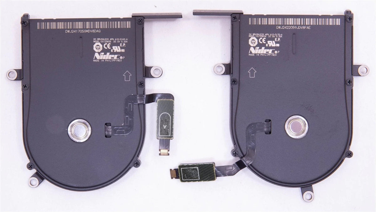 13" Macbook Pro Retina A1425 Late 2012 CPU / Case Fans Left and Right Set