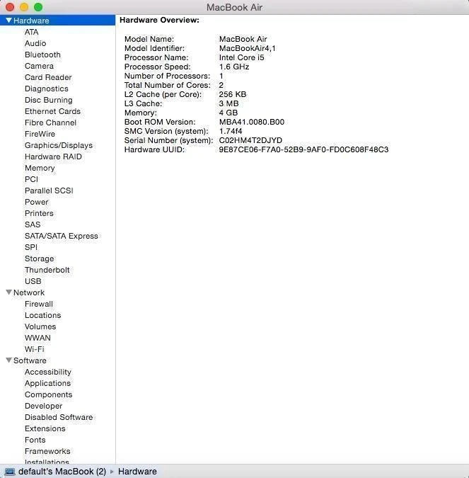 11" MacBook Air Mid 2011 A1370 MC969LL/A Logic Board 1.6Ghz 4GB Ram 820-2855