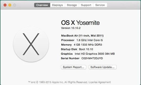 11" MacBook Air Mid 2011 A1370 MC969LL/A Logic Board 1.6Ghz 4GB Ram 820-2855