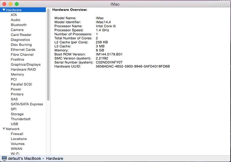 iMac 21.5" A1418 Mid 2014 Logic Board 1.4 GHz Core i5 8GB Ram NO PCIe SSD Slot