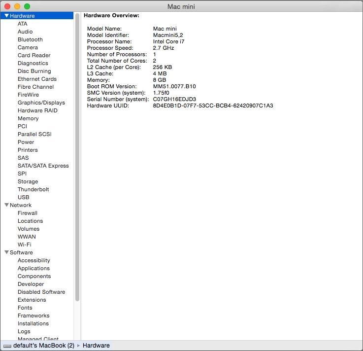 Mac Mini A1347 MC816LL/A BTO Mid 2011 - Logic Board 2.7 Ghz Dual Core I7