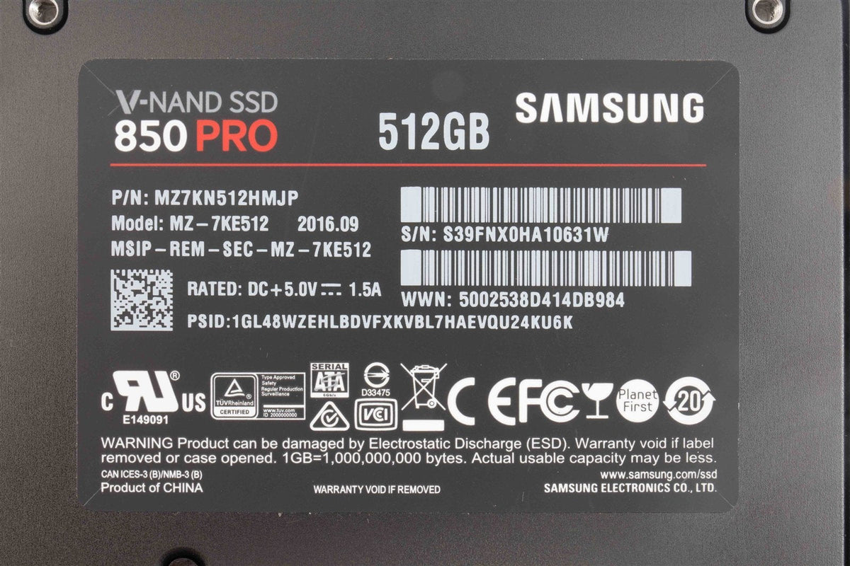 Samsung 850 Pro 512GB SATA 2.5 Inch SSD Drive Formatted For Apple Mac OSX