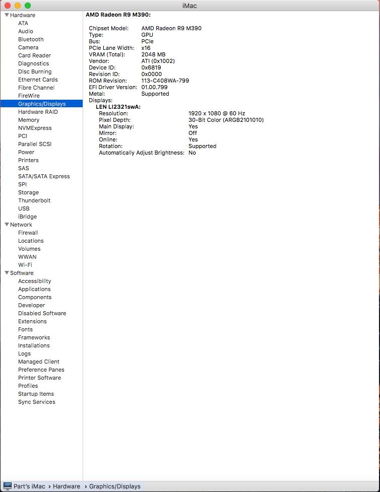 iMac 27" A1419 Late 2015 Logic Board W/ 2GB AMD Radeon R9 M390 GPU *NO CPU*
