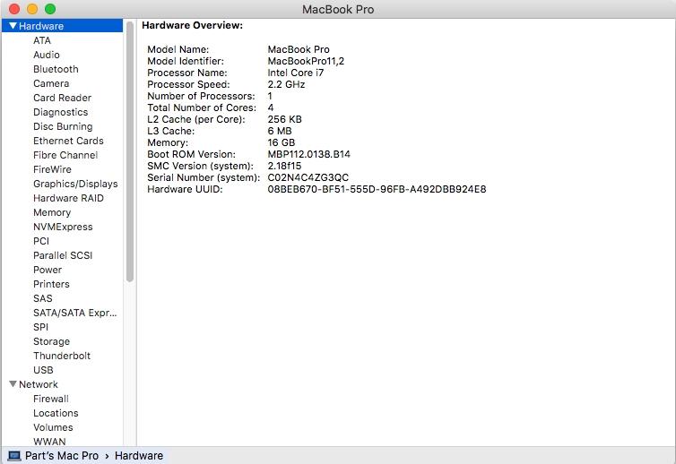 Logic Board for 15" MacBook Pro Retina Mid 2014 -- i7-4770HQ IG 2.2GHz 16GB Ram