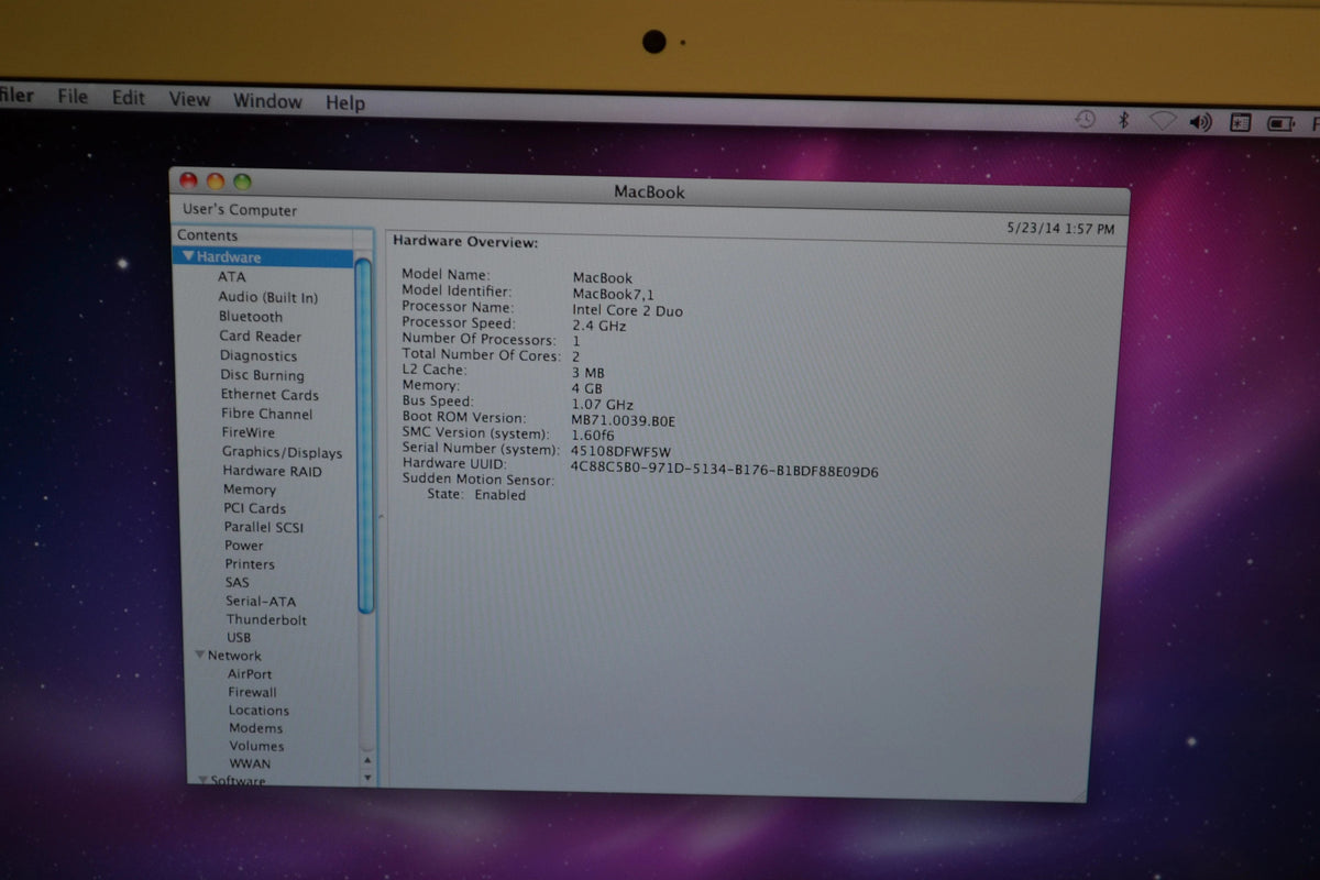 13" MacBook Unibody (White) 2.4GHz 1 TB SSD 8GB RAM MC516LL/A A1342 2010