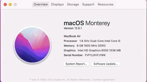 13&quot; MacBook Air 2017 A1466 - Logic Board - 1.8GHz Core i5-5350U 8GB RAM