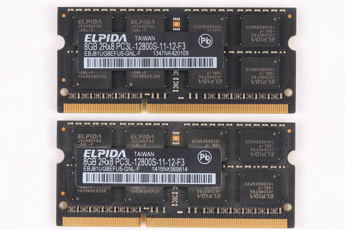 Apple OEM Ram Elpida 16GB (2x8GB) DDR3-1600 PC3-12800s soDimm Memory