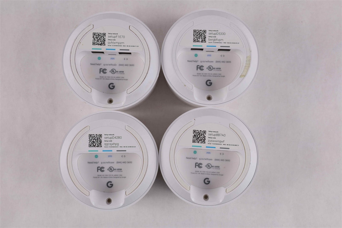 Set of 4 - Google AC-1304 1 Port 1200Mbps Wireless Router with Power Supplies
